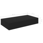 vidaXL Étagère murale flottante avec tiroir Noir 48x25x8 cm