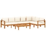 vidaXL Salon de jardin avec coussins 5 Pièces Bois d'acacia solide