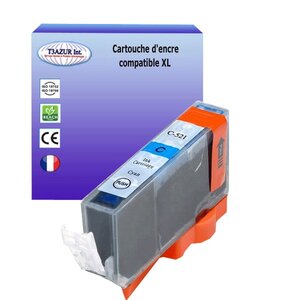 Cartouche compatible avec Canon Pixma MP630, MP640, MP980, MP990, MX860, MX870 remplace Canon CLI-521 XL   Cyan - T3AZUR