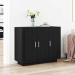 vidaXL Buffet Chêne noir 92 x 35 x 75 cm Bois d'ingénierie