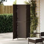 Classeur vidaXL 3 Panneaux Pliable Marron 146x180 cm Poly Rattan