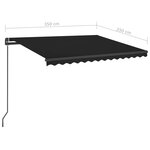 vidaXL Auvent manuel rétractable avec LED 3 5x2 5 m Anthracite