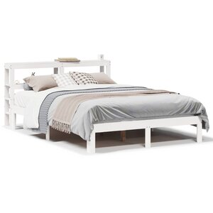 vidaXL Cadre de lit avec tête de lit sans matelas blanc 160x200 cm
