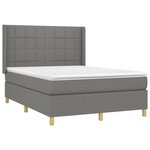 vidaXL Sommier à lattes de lit matelas LED Gris foncé 140x190 cm Tissu