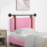 vidaXL Tête de lit suspendue Avec lumière LED Rose PU antique