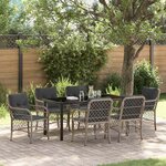 vidaXL Ensemble de salle à manger pour jardin 7 Pièces Gris clair