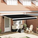 vidaXL Toile de rechange pour store banne Noir 400 × 300 cm Toile