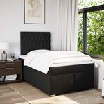 vidaXL Sommier à lattes de lit avec matelas Noir 120x200 cm Tissu