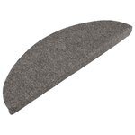 vidaXL Tapis d'escalier autocollants 15 Pièces 56x17x3 cm Gris