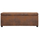 Banc banquette avec compartiment de rangement 116 cm marron similicuir 02_0010876
