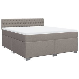 vidaXL Sommier à lattes de lit avec matelas Taupe 180x200 cm Tissu