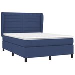 vidaXL Sommier à lattes de lit avec matelas Bleu 140x200 cm Tissu