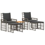 vidaXL Ensemble de meubles d'extérieur 5 pc Noir et Gris foncé