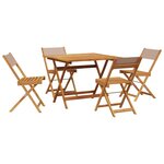 vidaXL Ensemble à manger de jardin 5 Pièces taupe tissu et bois massif