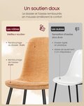 Chaises de salle à manger lot de 4 support métallique pieds réglables nettoyage facile chaises de cuisine tissu chenille pu texturé glacé marron 12_0004986