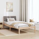 vidaXL Cadre de lit Marron et taupe 90 x 200 cm Bois massif en pin