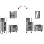 vidaXL Ensemble de meubles de salle de bain 3 Pièces Sonoma gris