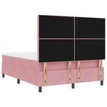 Lit Box Spring avec Matelas Rose 160x200 cm Velours
