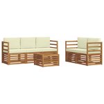 vidaXL Ensemble de canapés d'extérieur 6 pc Naturel et Crème