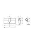 THIRARD - Cylindre de serrure double entrée HG5  anti-arrachement  40x40mm  nickelé  3 clés