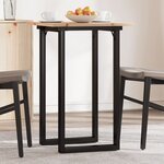 vidaXL Table à manger cadre en O 50x50x75 cm bois de pin massif fonte