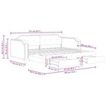 vidaXL Lit de jour avec lit gigogne et tiroirs 100x190 cm tissu
