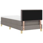 vidaXL Lit à ressorts avec coussin Taupe 90 x 190 cm tissu