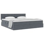vidaXL Lit de Rangement avec matelas Gris foncé 200 x 200 cm Velours
