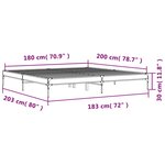 vidaXL Cadre de lit sans matelas sonoma gris 180x200 cm