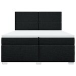 vidaXL Sommier à lattes de lit avec matelas Noir 200x200 cm Tissu