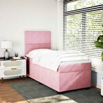 vidaXL Sommier à lattes de lit et matelas Rose 80x200 cm Velours
