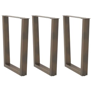 vidaXL Pieds de table à manger en forme de V 3 pièces Acier naturel 70 x (72-73 3) cm