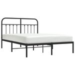 vidaXL Cadre de lit métal sans matelas avec tête de lit noir 140x200cm