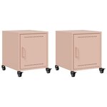 vidaXL Tables de chevet 2 Pièces rose 36x39x43 5 cm acier