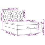 VidaXL Cadre de lit ottoman avec matelas noir 140x200 cm tissu