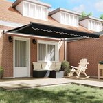 vidaXL Auvent Rétractable Noir 400 × 300 cm Polyester et Aluminium