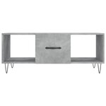 vidaXL Table basse gris béton 102x50x40 cm bois d'ingénierie