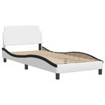 vidaXL Cadre de lit avec tête de lit blanc et noir 80x200cm similicuir