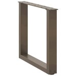 vidaXL Pieds de table basse en U  2 pièces  acier naturel  50 x (42-43) cm