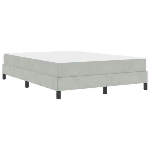 vidaXL Lit boxspring avec matelas Gris clair 160 x 200 cm Velours