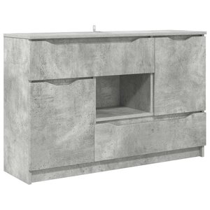 vidaXL Buffet avec tiroir Gris béton 100 x 30 x 65 6 Bois d'ingénierie