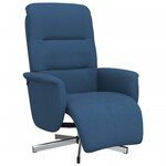 vidaXL Fauteuil inclinable avec repose-pieds bleu tissu