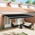 vidaXL Auvent Rétractable Automatique Noir 500x350 cm