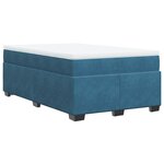 vidaXL Sommier à lattes de lit et matelas bleu foncé 120x190cm velours