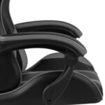 vidaXL Fauteuil de jeux vidéo avec repose-pied Noir et gris Similicuir