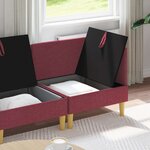 vidaXL Canapé modulaire avec rangement 3 Pièces Bordeaux Tissu