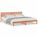vidaXL Cadre de lit Marron cire 180 x 220 cm Bois massif en pin