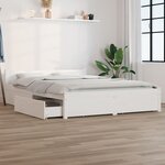 vidaXL Cadre de lit sans matelas avec tiroirs blanc 120x200 cm