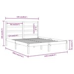 vidaXL Cadre de lit bois massif 120x190 cm petit double