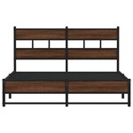 vidaXL Cadre de lit en métal sans matelas chêne marron 135x190 cm